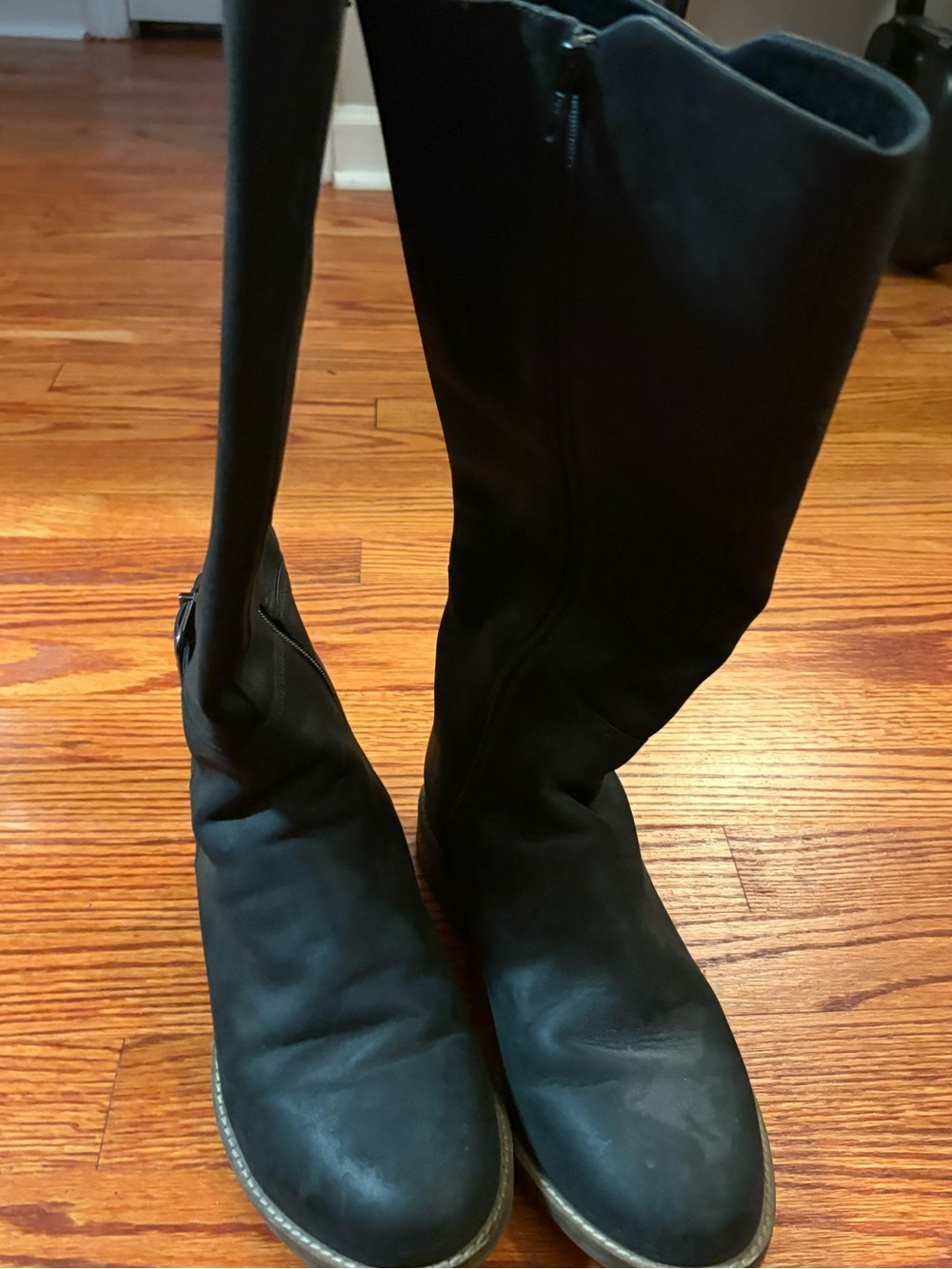 Clarks Black Leather Over-the-Knee Riding Boots - Picture 2 of 7